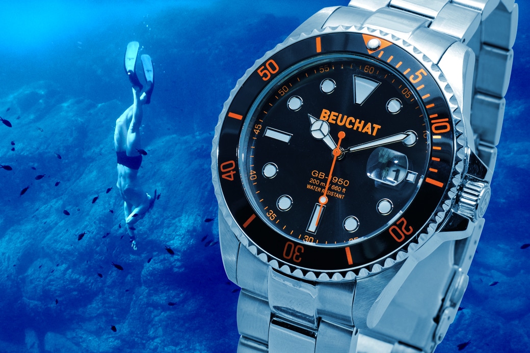 Montre De Plongée Beuchat – Occasion – Avec Boîte D'origine – Unisexe Adulte